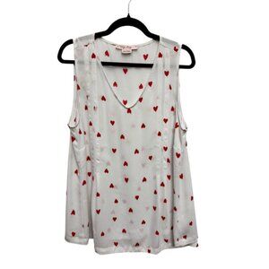 💎 In Every Story Hearts Sleeveless Blouse White